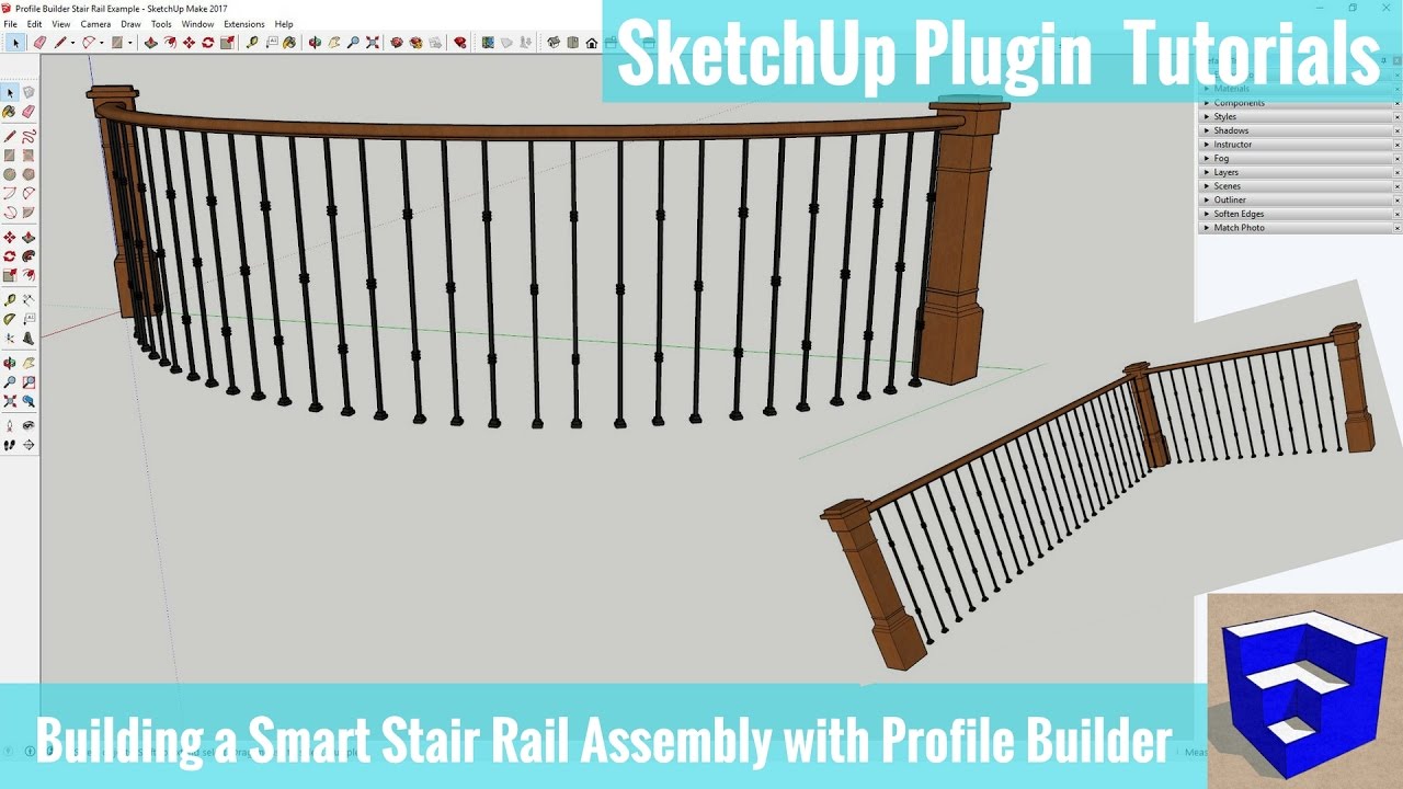 Building a Smart Handrail Assembly in SketchUp with Profile Builder