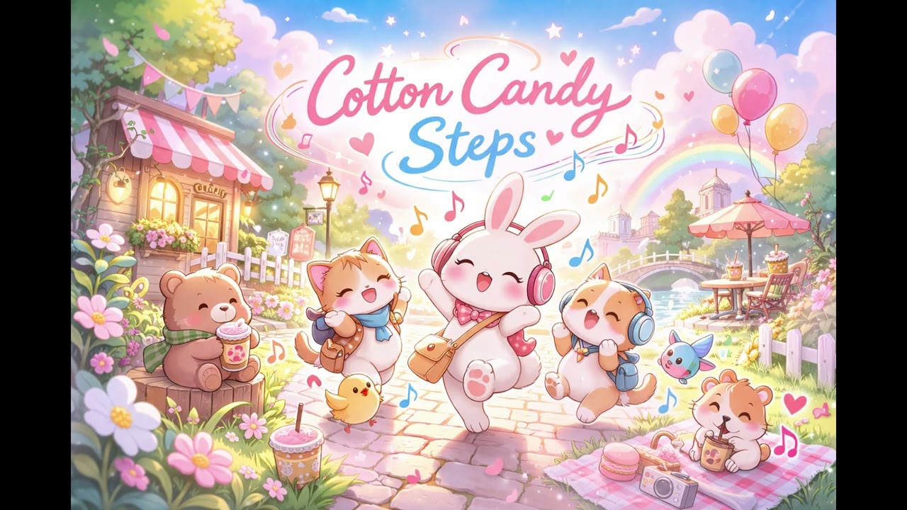 【可愛療癒BGM】棉花糖小步舞 🍬｜Cotton Candy Steps | Cute Relaxing Japanese Background Music for Study Work & Cafe