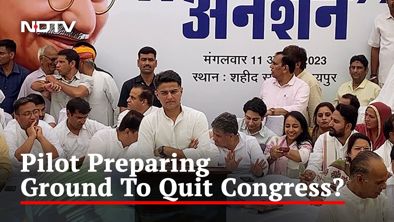 Defiant Sachin Pilot Holds Fast. Can't Miss - No Congress Symbol At Venue