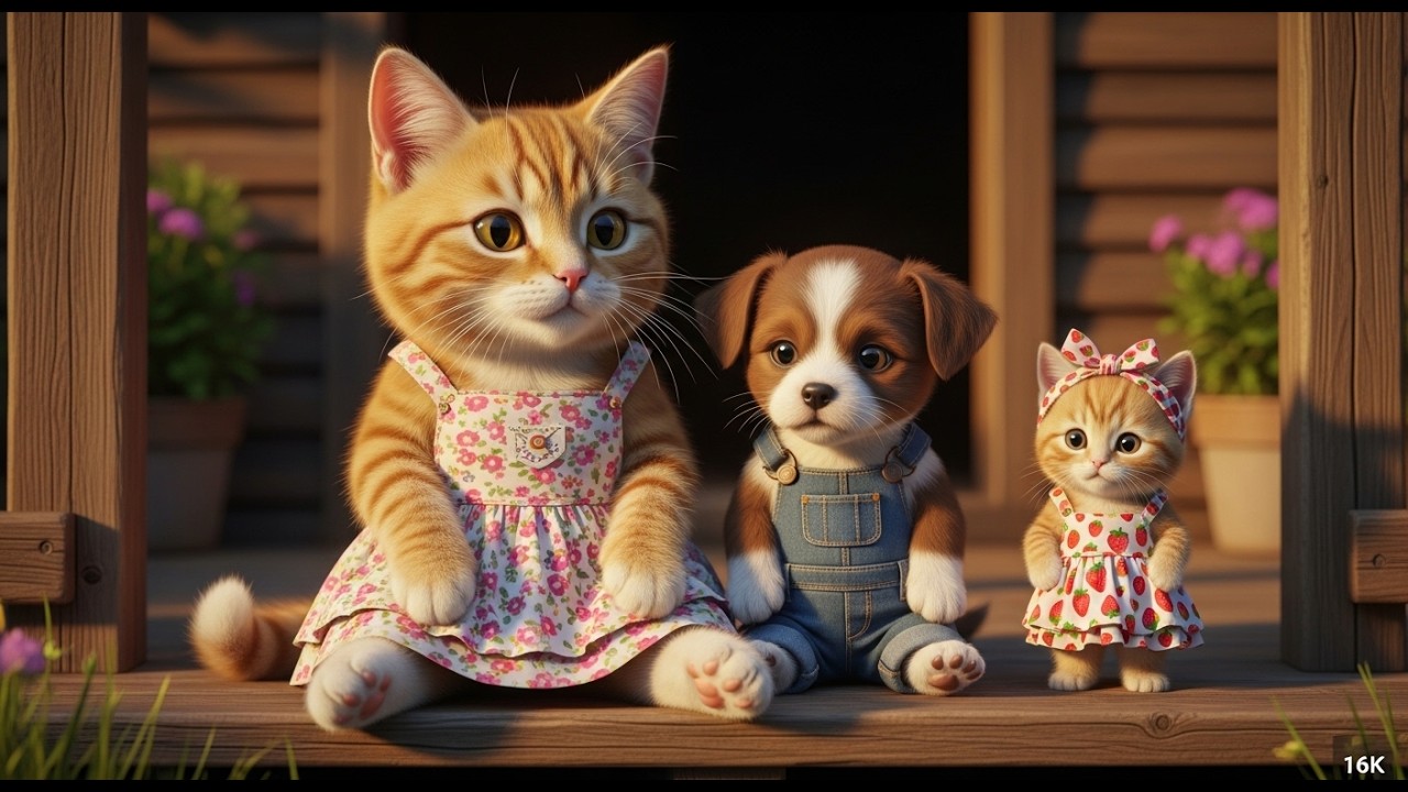 How Mama Cat and Kitten Helped a Lost Puppy Find His Family