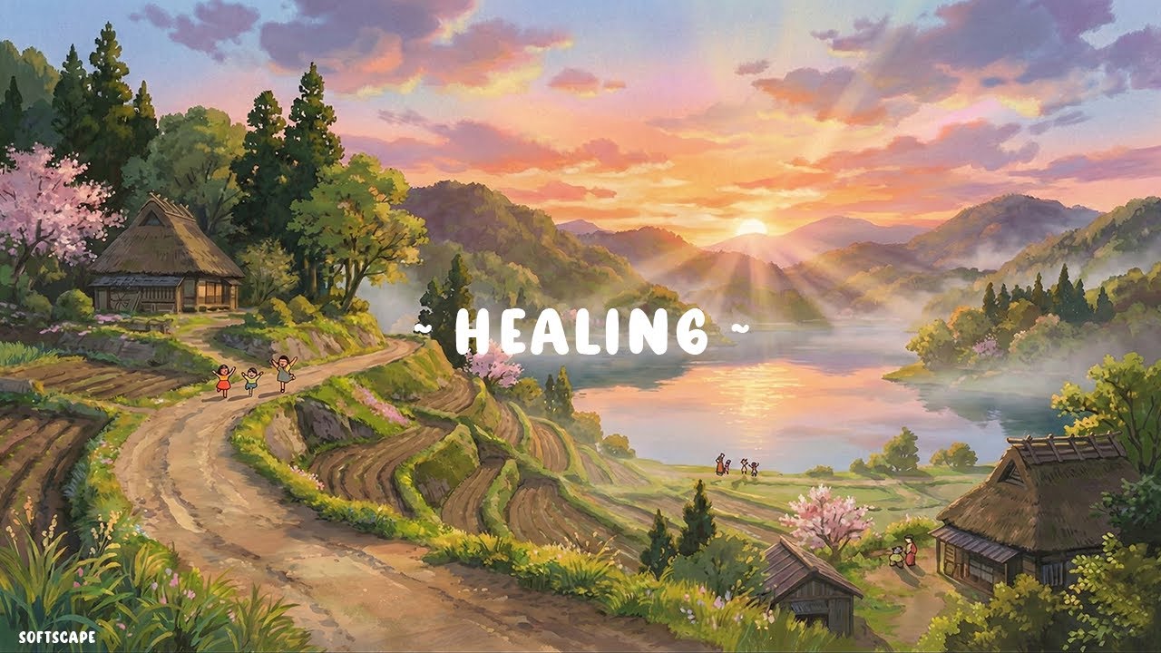 Ghibli Landscape Relaxation • Soft Piano for Study, Working, Sleeping