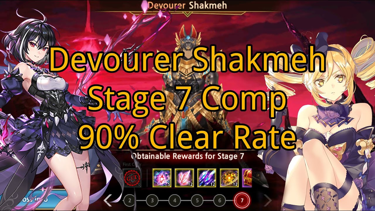 [King's Raid] Devourer Shakmeh Stage 7 (90% Clear Rate) - Team comp and Setup