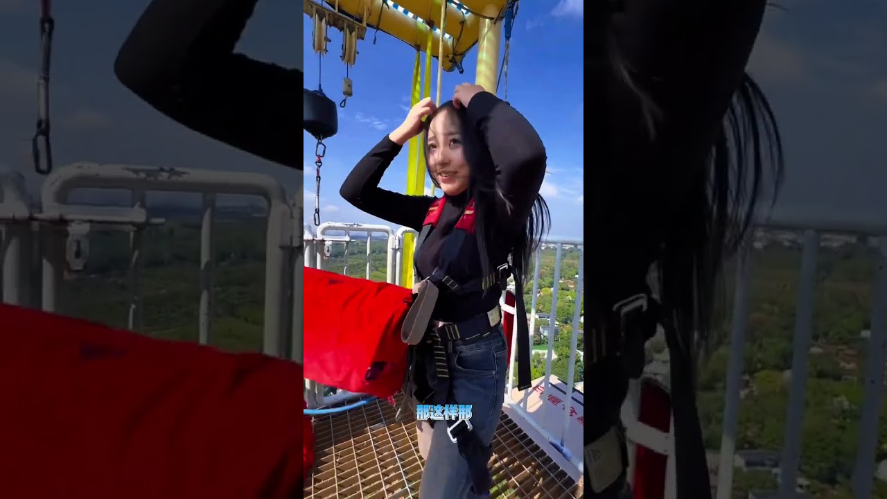 Everyone watch the beautiful lady go bungee jumping I ll be on duty tomorrow #Bungee jumpi
