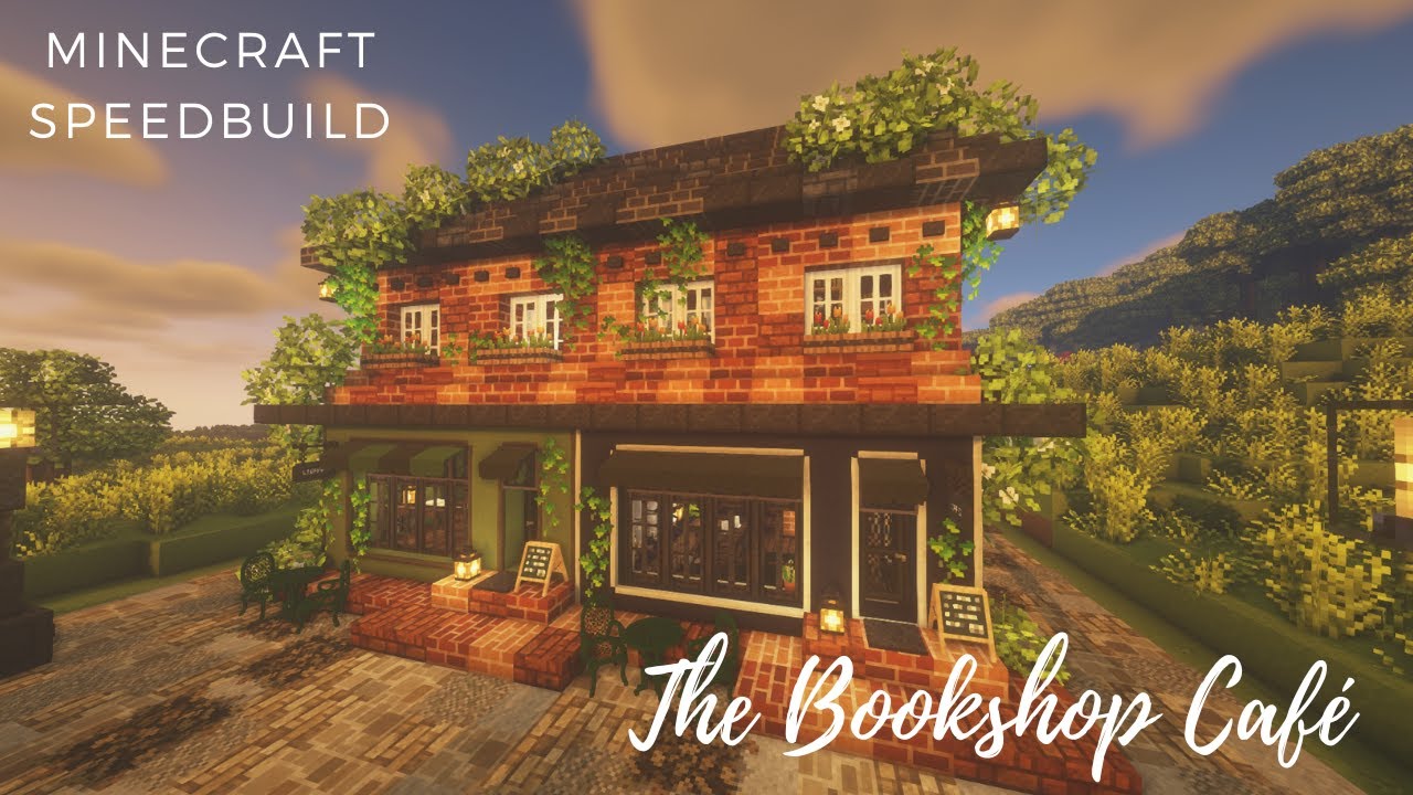 📖 Cozy Academia Bookshop Caf&eacute; ☕ - Relaxing Chill Aesthetic Minecraft Speedbuild