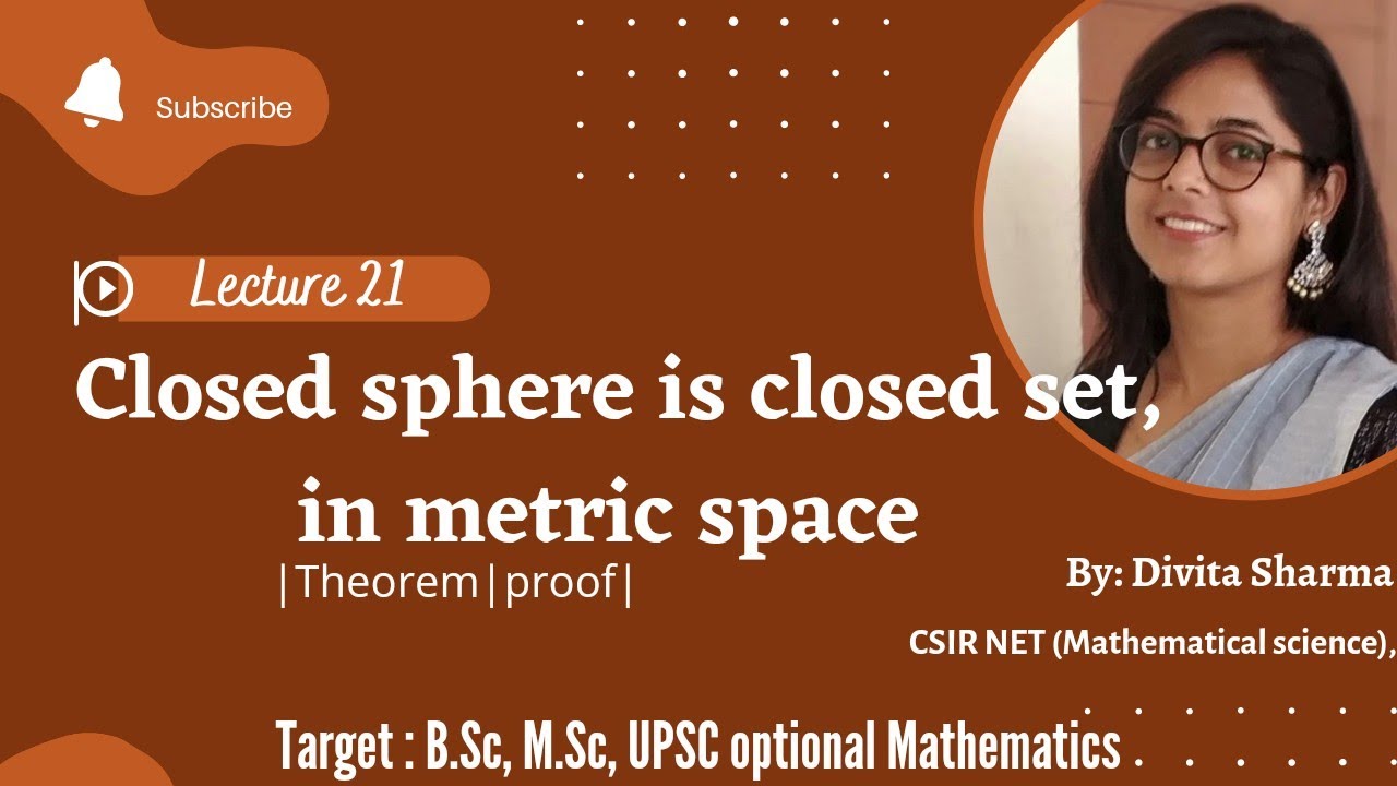 closed SPHERE is a closed SET|intersection of an arbitrary no. of closed set is closed|BSc3rdyr|L21