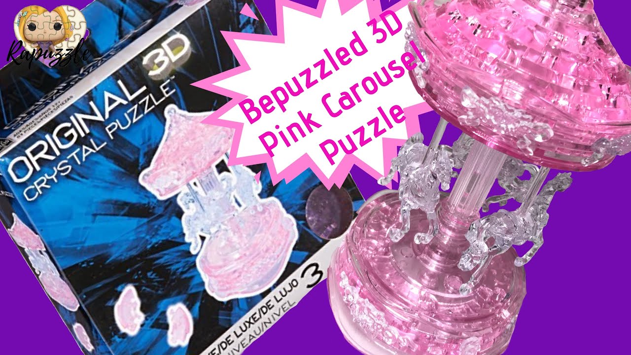 Bepuzzled 3D Crystal Puzzle Pink Carousel- Time Lapse