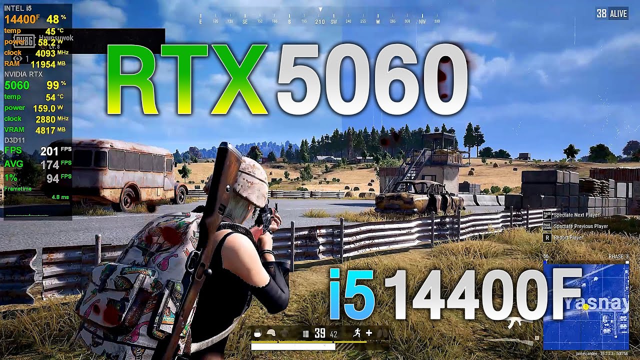 PUBG - RTX 5060 - i5 14400F - 1080p