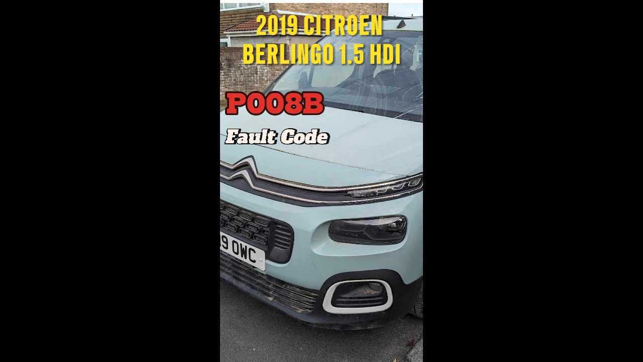 P008B Fault Code 2019 Citroen Berlingo 1.5 HDI