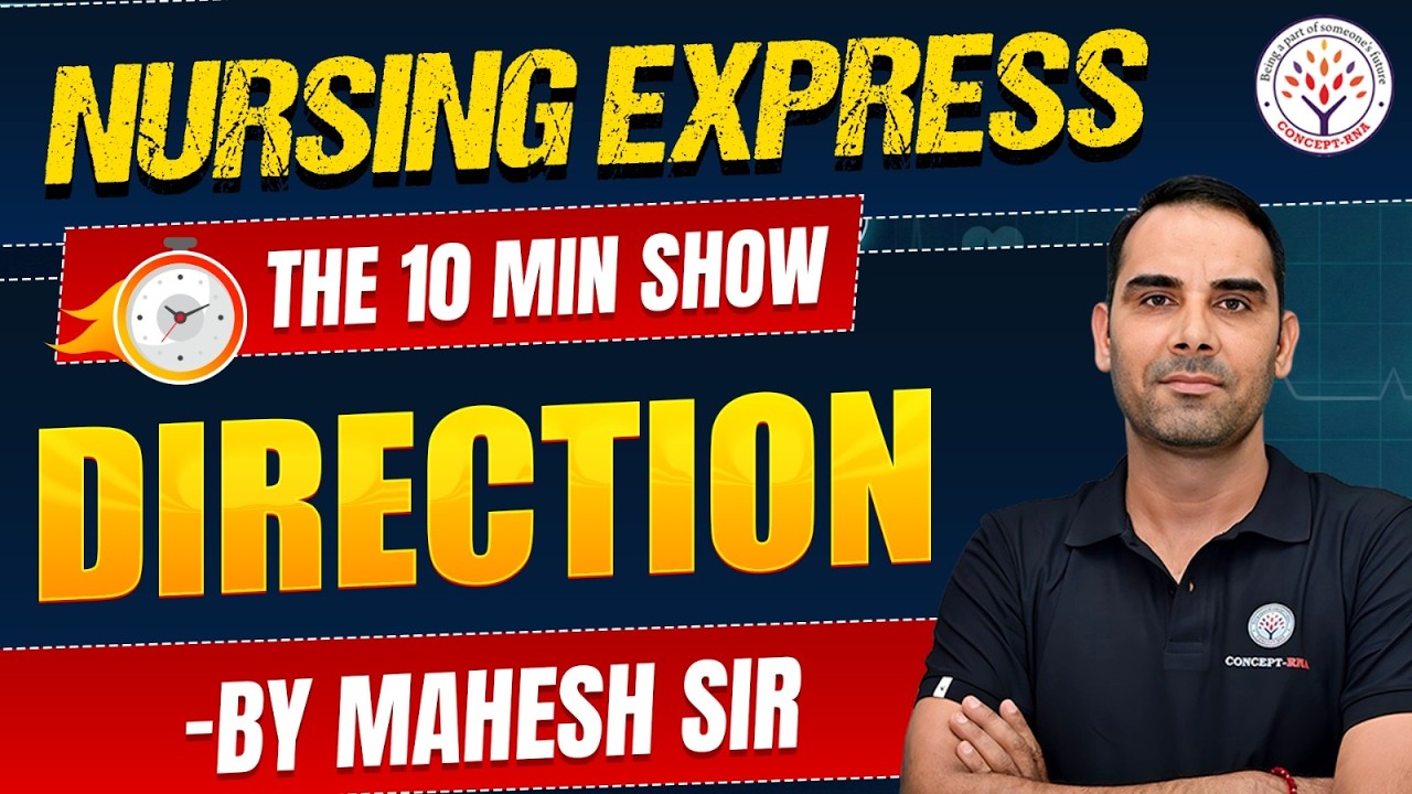 Direction | The 10 Minute Show | Nursing Express by Mahesh Sir | Quick Revision for Nursing Exams