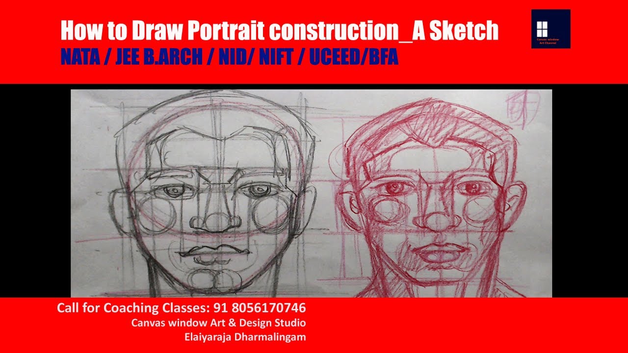 How to Draw Portrait construction_A Sketch | NATA | JEEBArch | NID | NIFT | UCEED | BFA