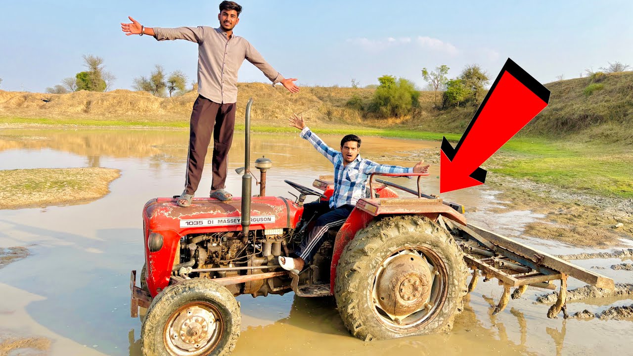 Tractor Off-Roading in Deep Water Adventure ! क्या ट्रैक्टर गहरे पानी से बाहर निकल पाएगा?