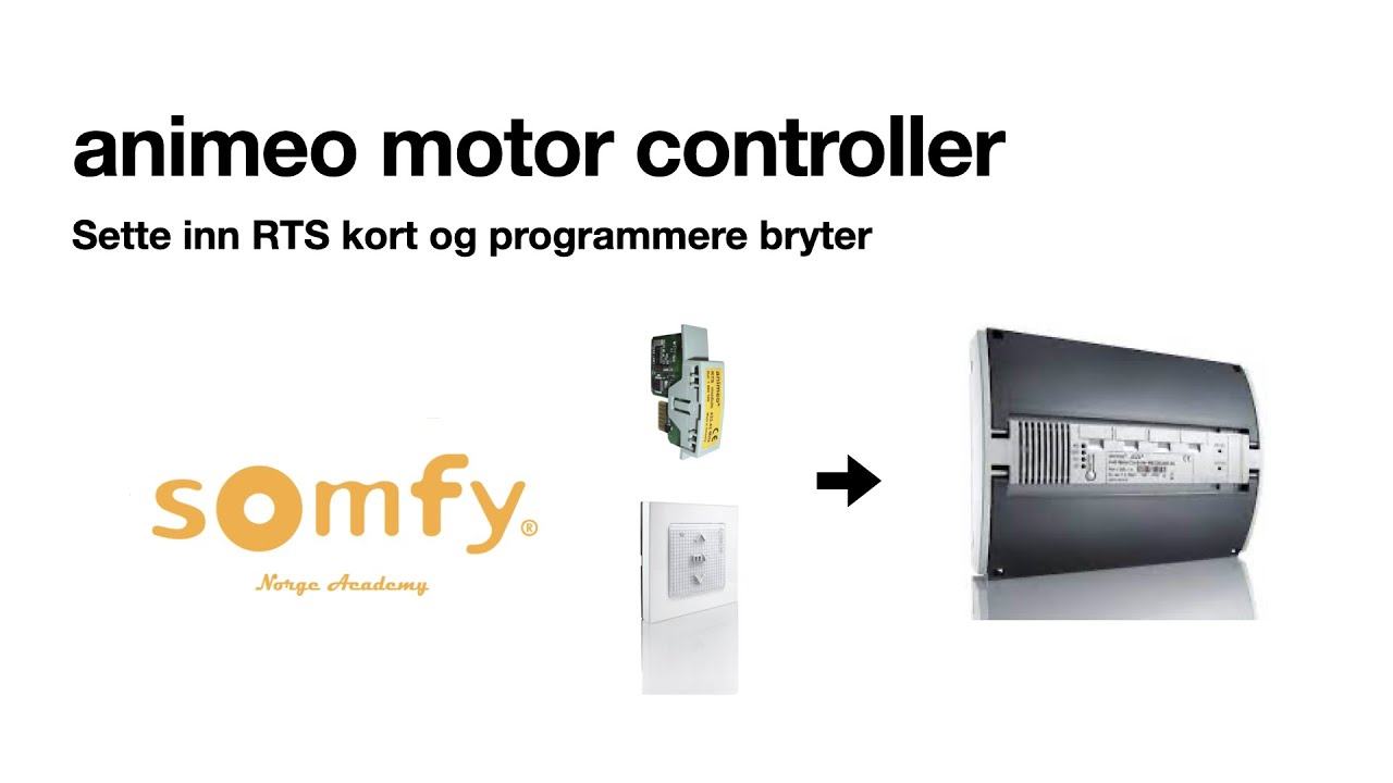animeo motor controller - RTS kort og programmering av bryter