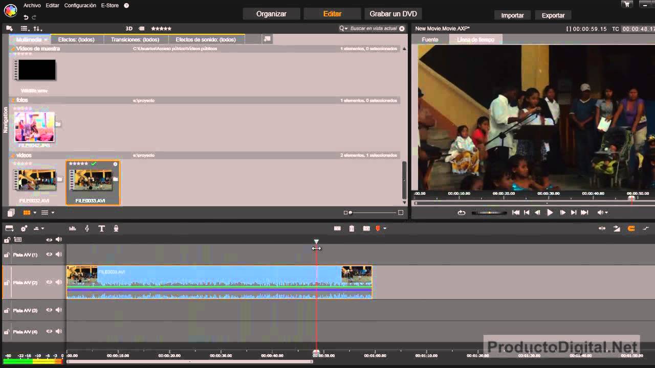 Demostracion inicial Curso Pinnacle studio 17