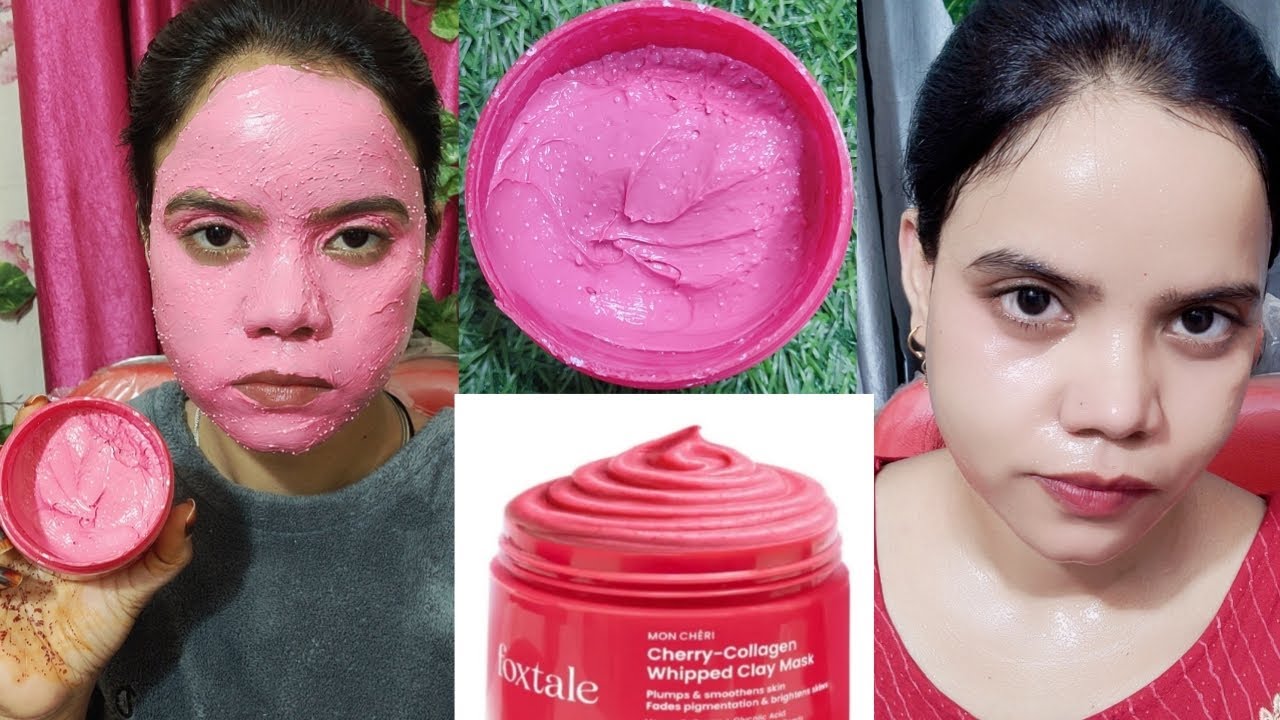 Foxtale Cherry Collagen Clay Mask!For Pumps & Smoothens Skin!For Honesty Review shamsheribeautyhub