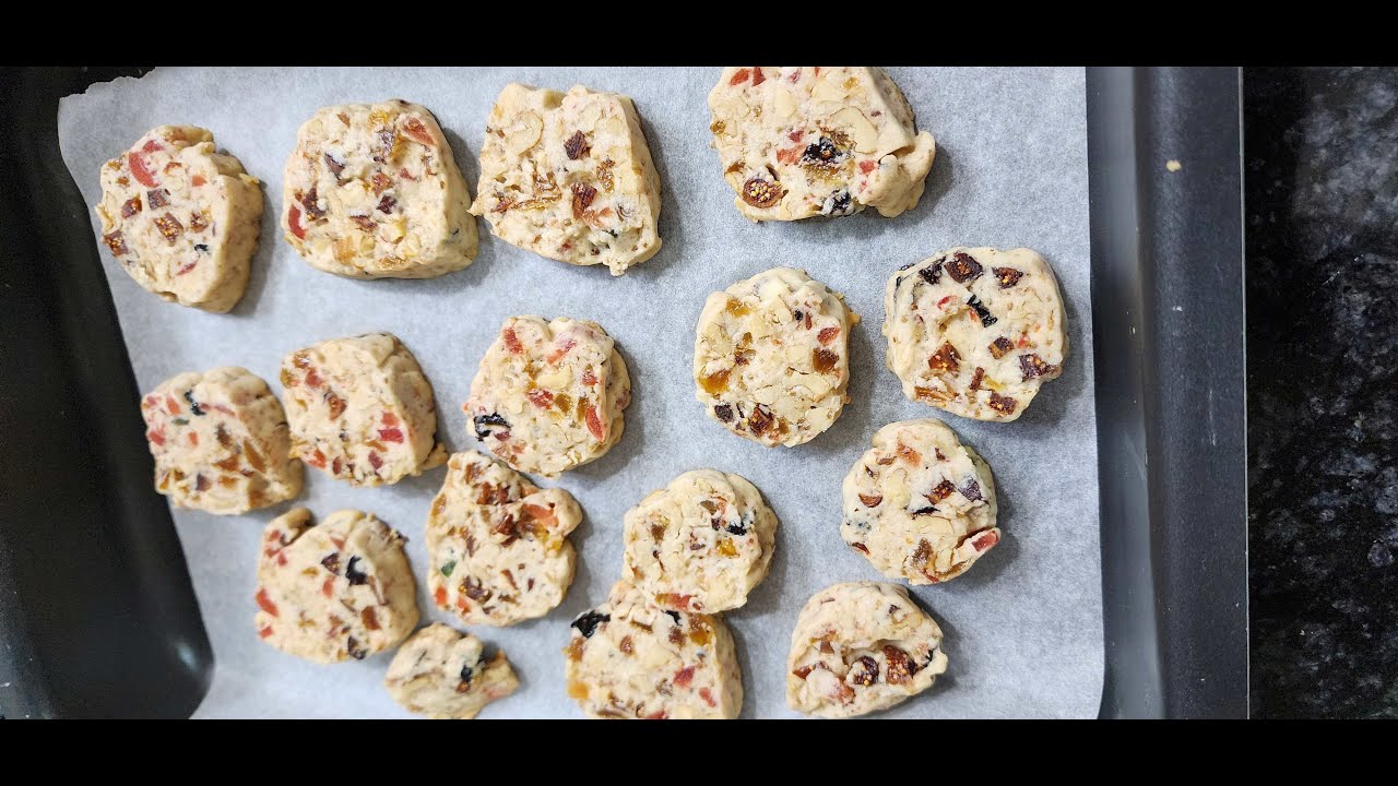 Fruitcake Cookies | Christmas Cookies | Colourful Fruit & Nut Cookies
