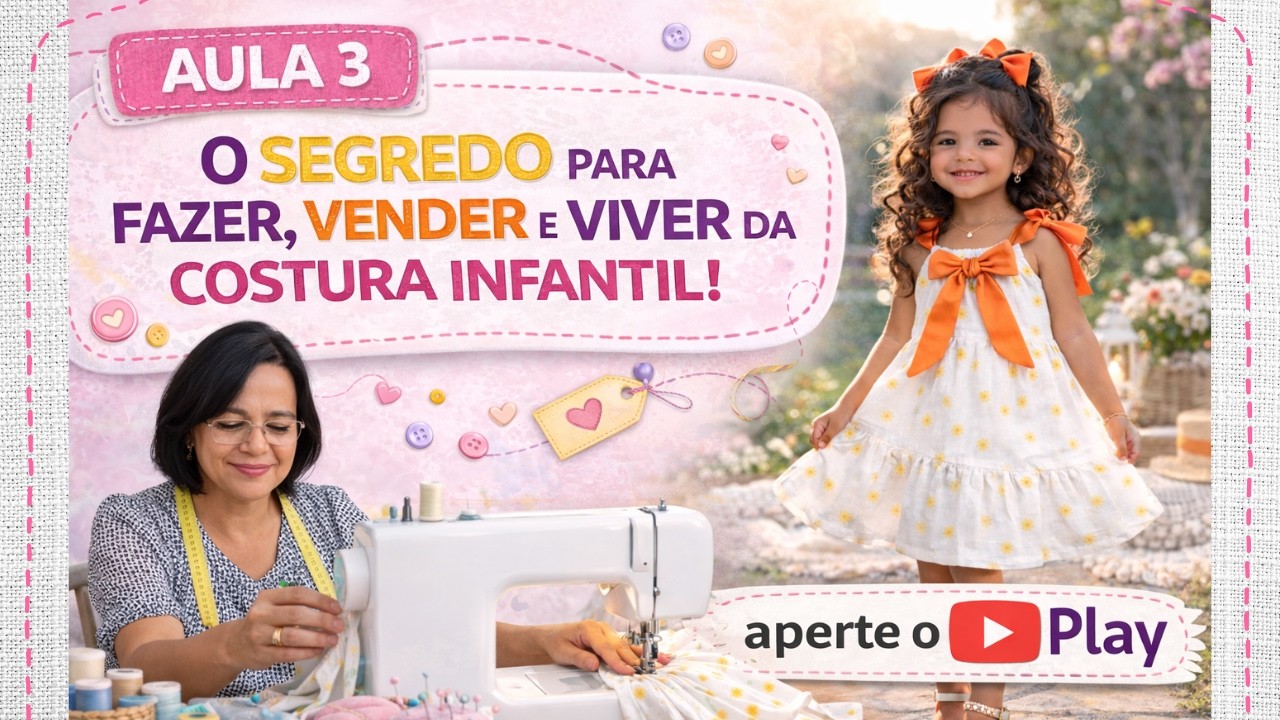 AULA 3 - O SEGREDO PARA FAZER, VENDER E VIVER DA COSTURA INFANTIL!