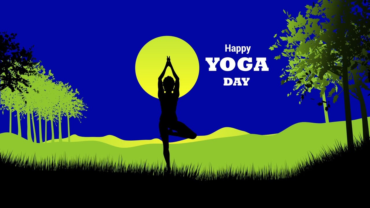 Yoga day green screen Animation | Yoga Day Status Video
