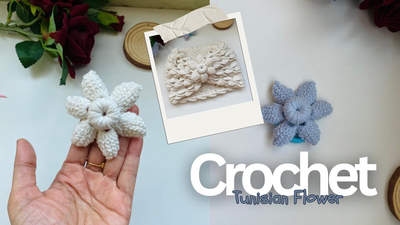 Crochet Tunisian flower