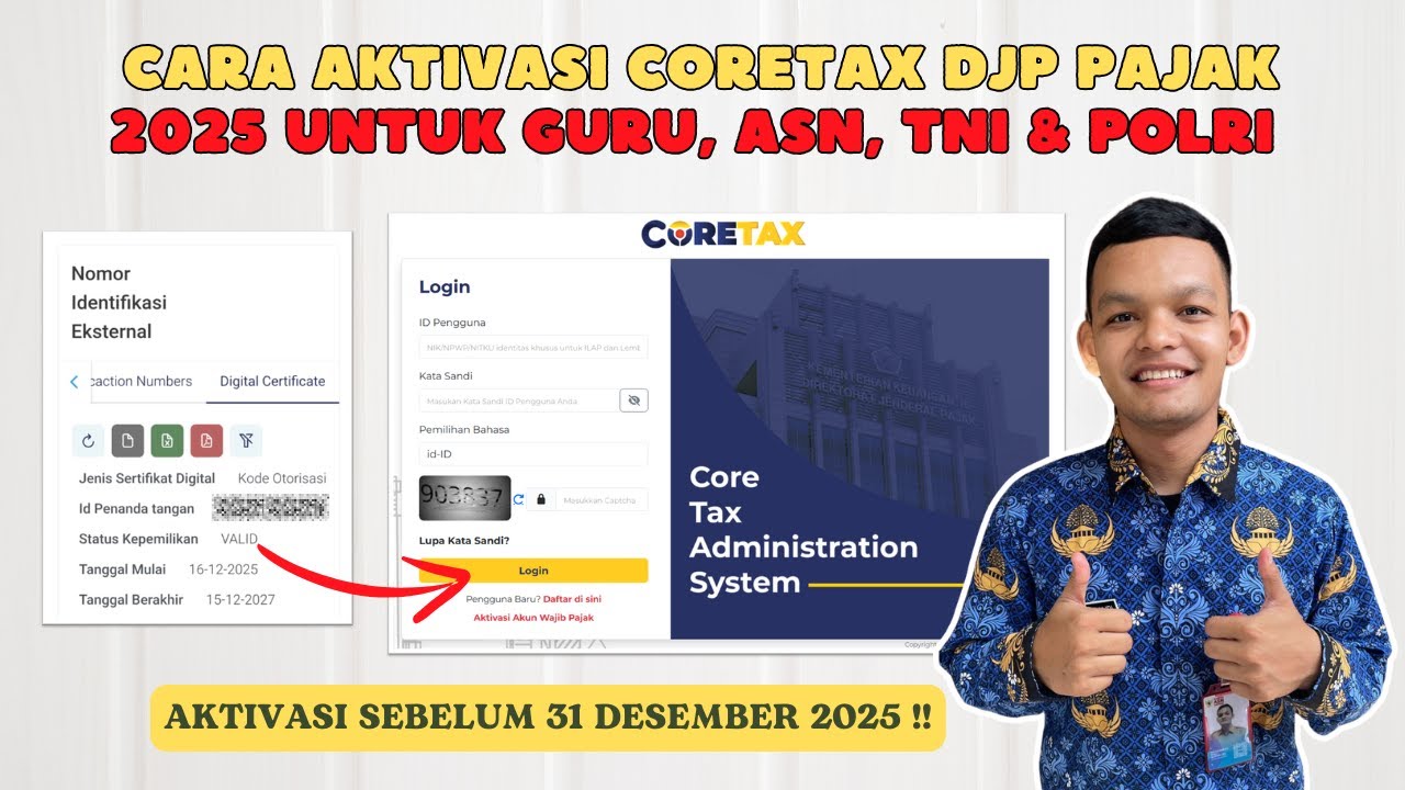 Cara Aktivasi Coretax DJP Pajak 2025 Untuk Guru, ASN, TNI & Polri Dengan Mudah