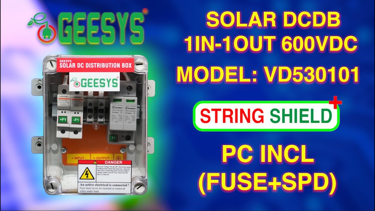 Solar DC Distribution Box 1in 1out suitable up to 5KWp Rooftop Solar Power Plant, Protected, Safety