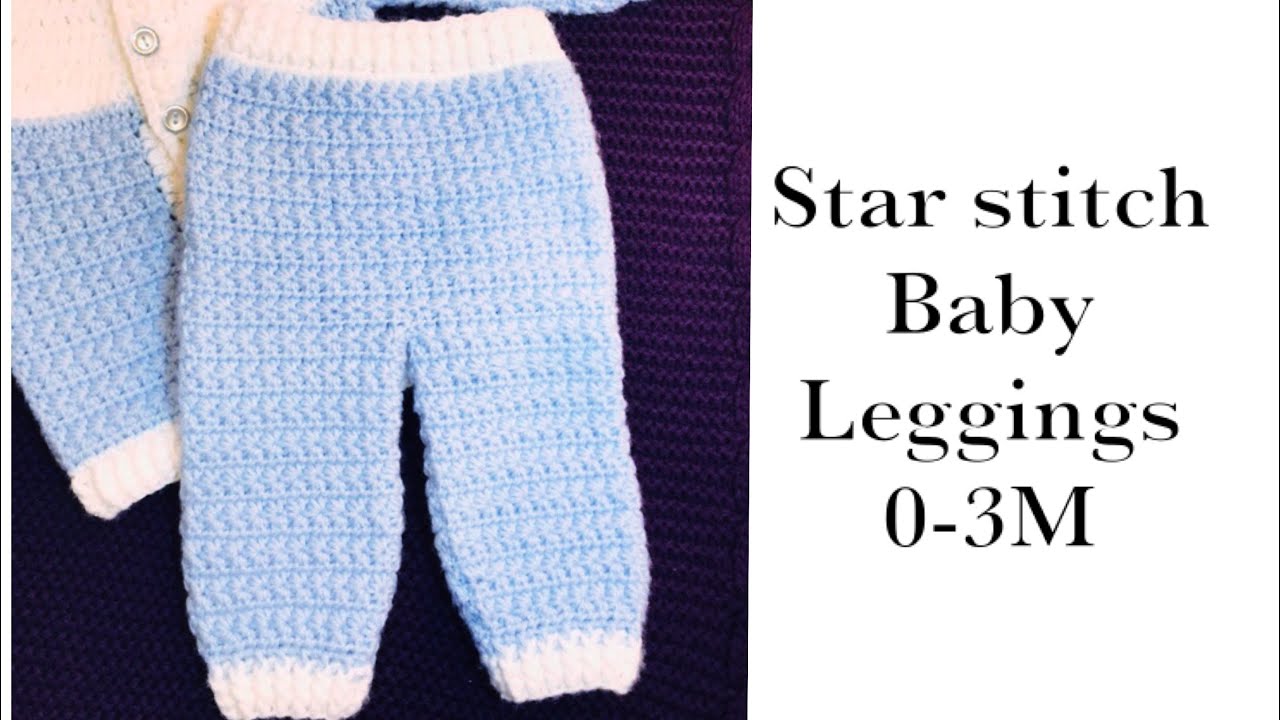 Baby Boy Set: How to crochet newborn star stitch baby pants or leggings 0-6M Crochet for Baby #177