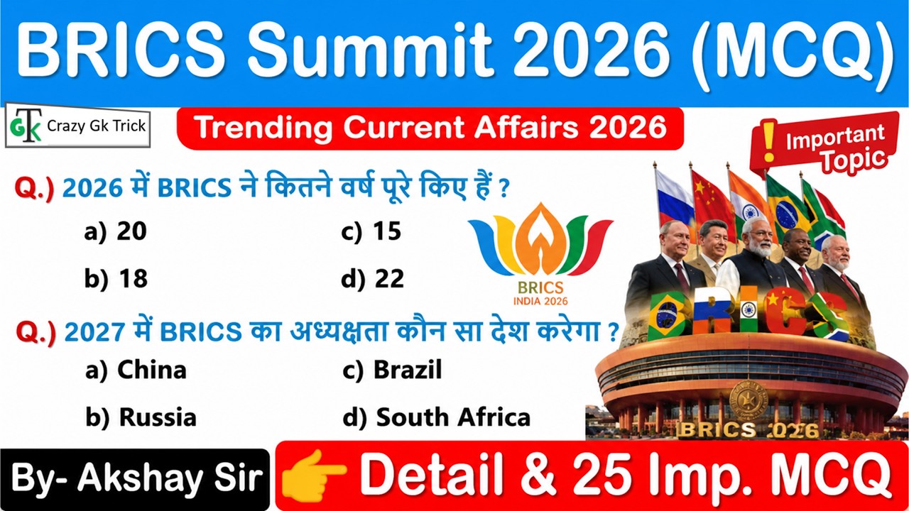 BRICS Summit 2026 | Current Affairs 2026 | BRICS Imp Question | By Akshay Sir