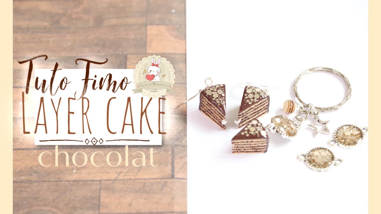 //Tuto Fimo et résine : layer cake chocolat pailleté \\ polymer clay tutorial
