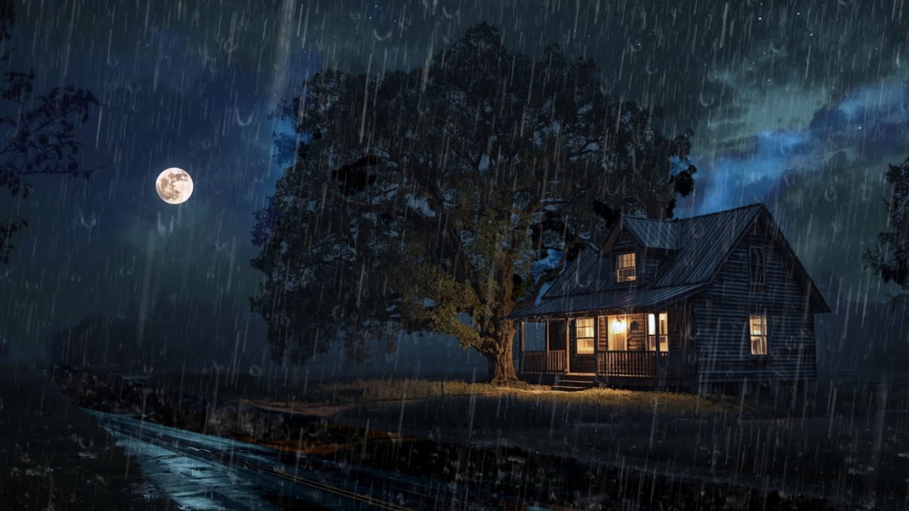Heavy Rain & Thunderstorm for Sleeping | Dark Rainy Night Sounds for Sleep Better and Rest