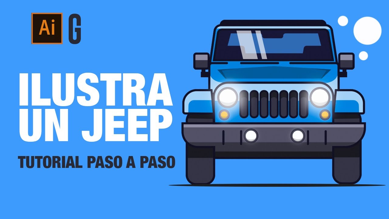 Illustrator Tutorial | Cómo Ilustrar un Jeep Usando Formas Básicas | How to Illustrate a Jeep