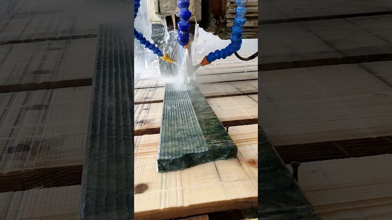 Amazing grooving on stone with modern machine 