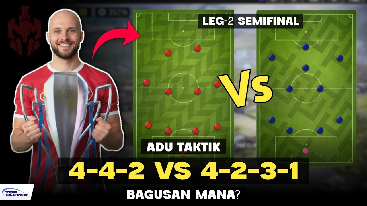 ADU TAKTIK! FORMASI 4-4-2 Vs 4-2-3-1 Bagusan Mana? Top Eleven 2026