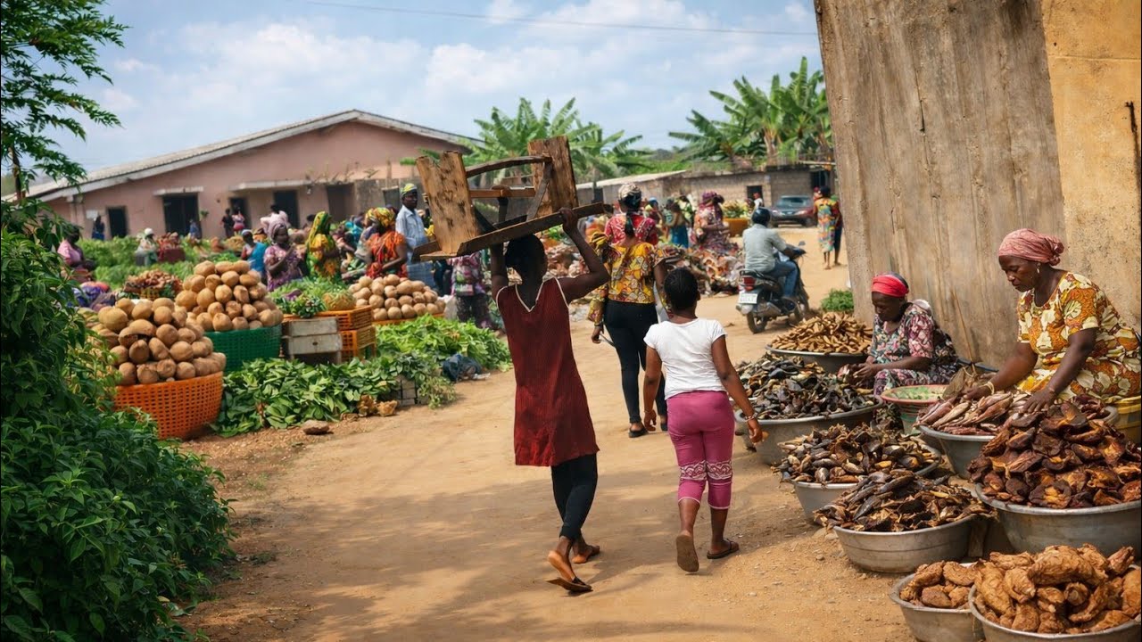 Rural village market in Nigeria, West Africa 🌍