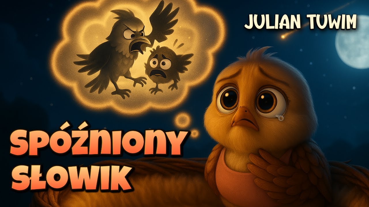 Sp&oacute;źniony słowik &ndash; Wzruszająca Animowana Piosenka | Wiersz Juliana Tuwima dla Dzieci i Rodzic&oacute;w 🌙🎵