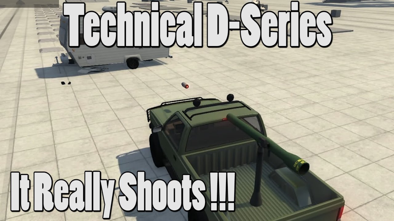 BeamNG.drive Mods - Technical D-Series - Working Truck Mounted Guns