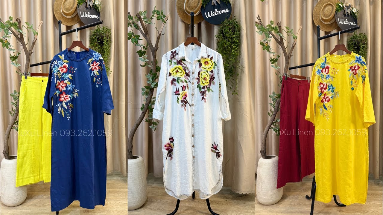 Trưa 15-03 Linen pháp mềm mại, áo thêu tay, shop chính chủ zalo chốt hàng 093.262.1059