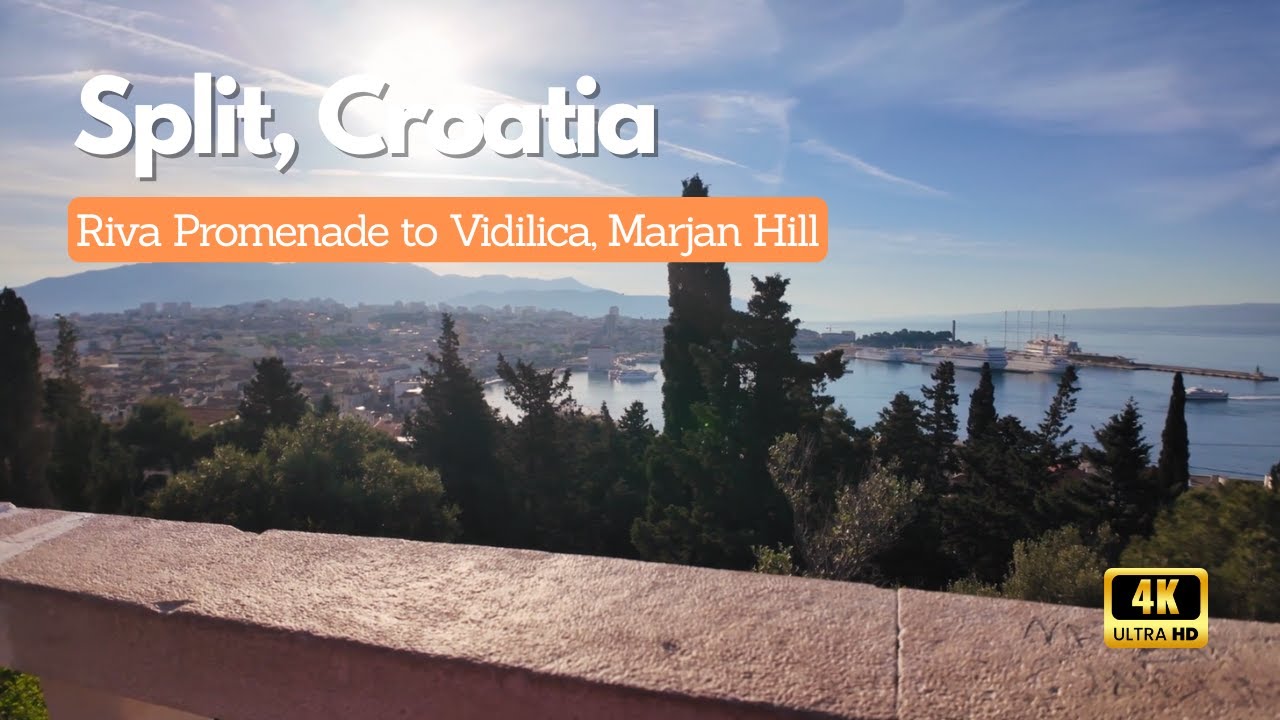Split, Croatia Walk &ndash; Riva Promenade to Vidilica, Marjan Hill | 4K Walking Tour