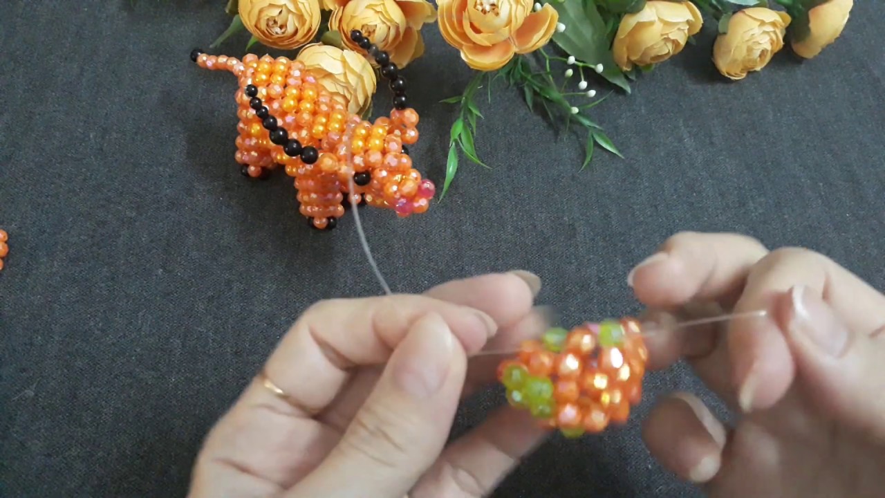 Make your own buffalo with a bead 1/3#DIY#kết cườm con Trâu
