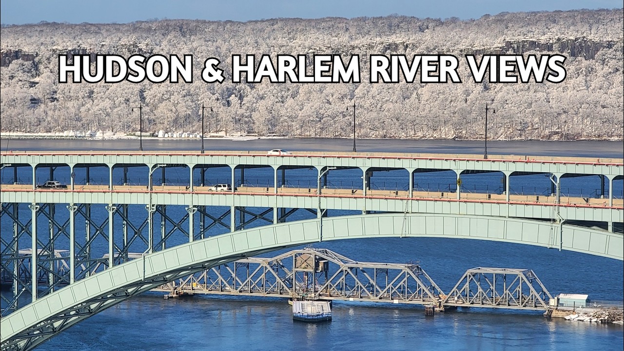🔴NYC LIVE CAM🚆Amtrak Along the Frozen Hudson & Harlem Rivers + City Sounds ASMR