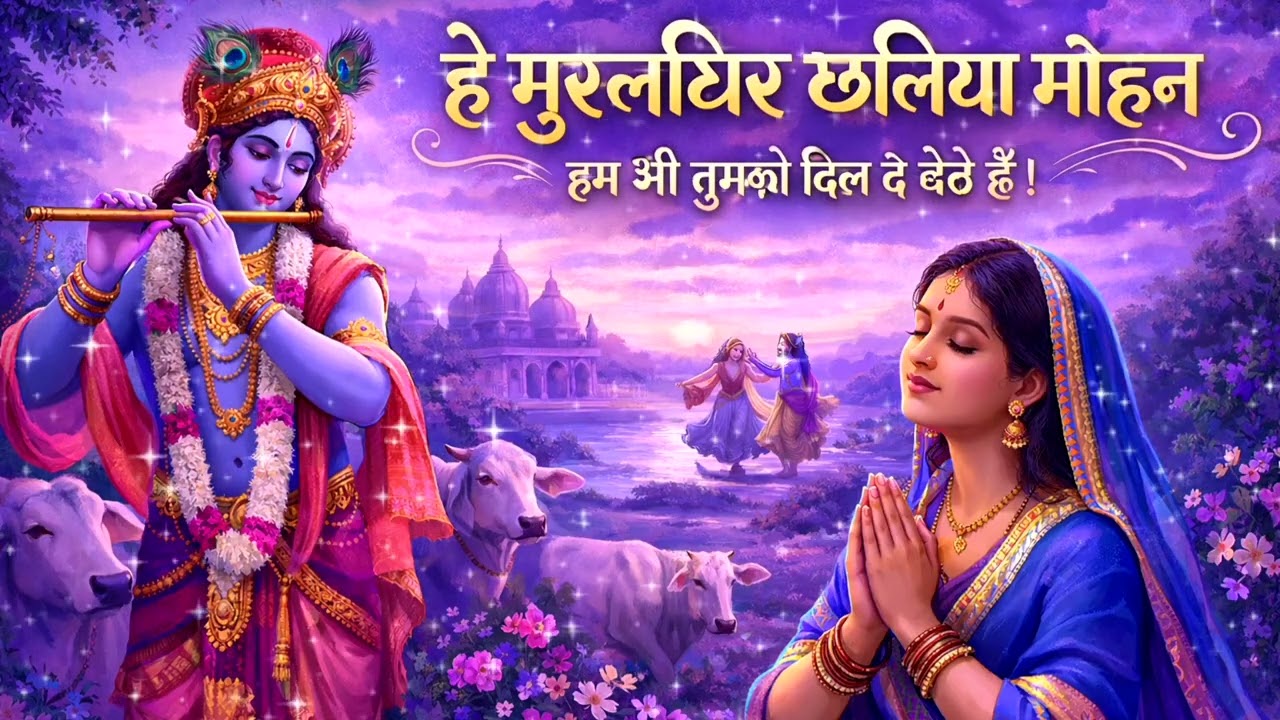 🎶🦚 हे मुरलीधर छलिया मोहन 💙 | Krishna Bhajan 🙏#trending #viralvideo #viral #radhakrishnabhajan 