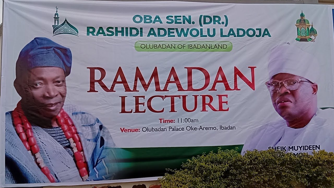 ARRIVAL OF IMPORTANT PERSON TO OBA SEN. DR RASHEED ADEWOLU LADOJA RAMADAN LECTURE 