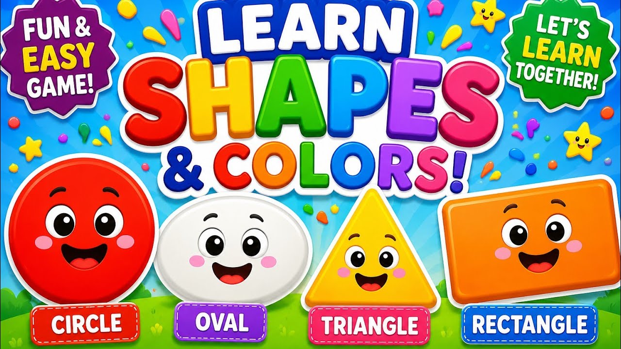 “Learn Shapes & Colors for Toddlers 🌈 Fun 3-Minute Educational Game”