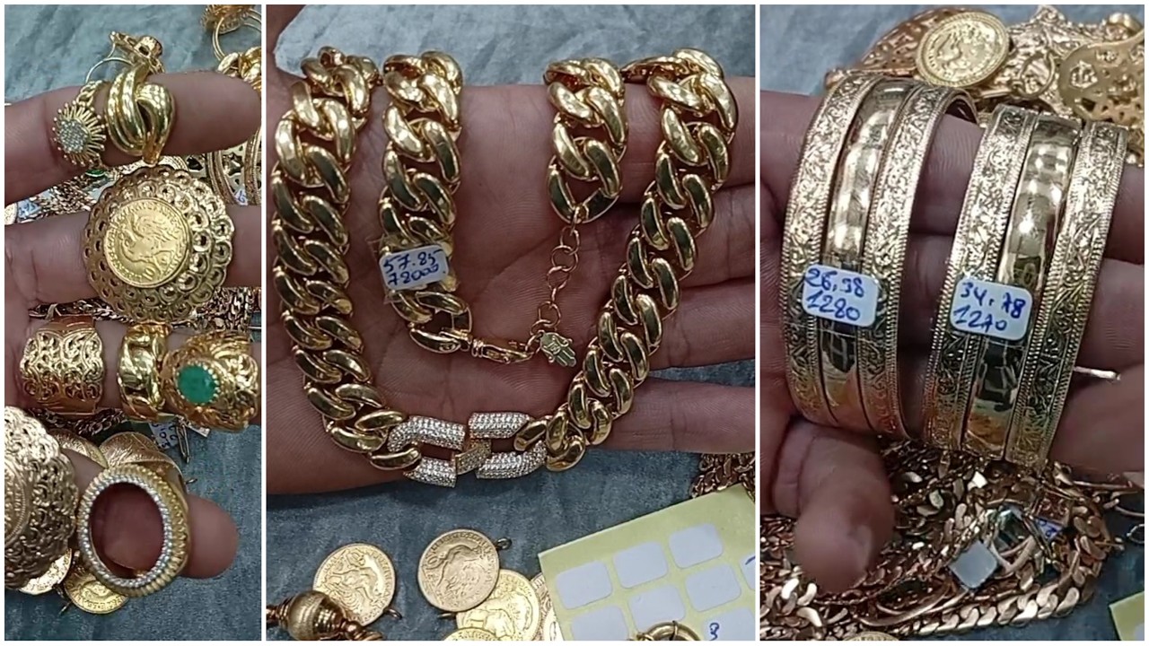 مجوهرات سكينة جابت برومو اليوم في الذهب كيحمق البنات هميزات ذهب الطوب bijoux soukaina