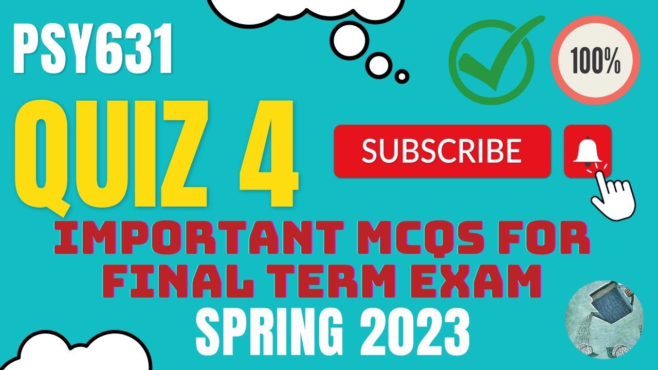 PSYP631 | Psychological Testing & Measurement | Quiz 4 MCQs | All Correct Answers || Live Attempts