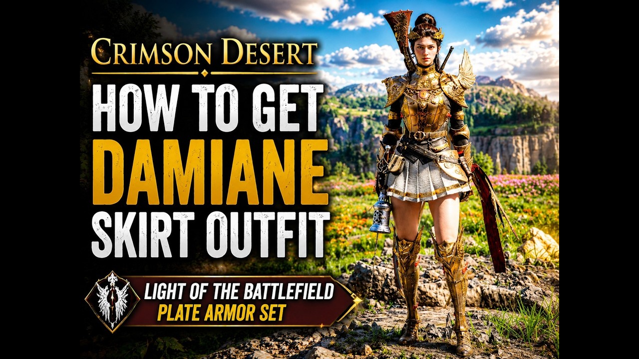 Crimson Desert - How to Get Damiane Skirt Outfit - Light of the Battlefield Plate Armor Set