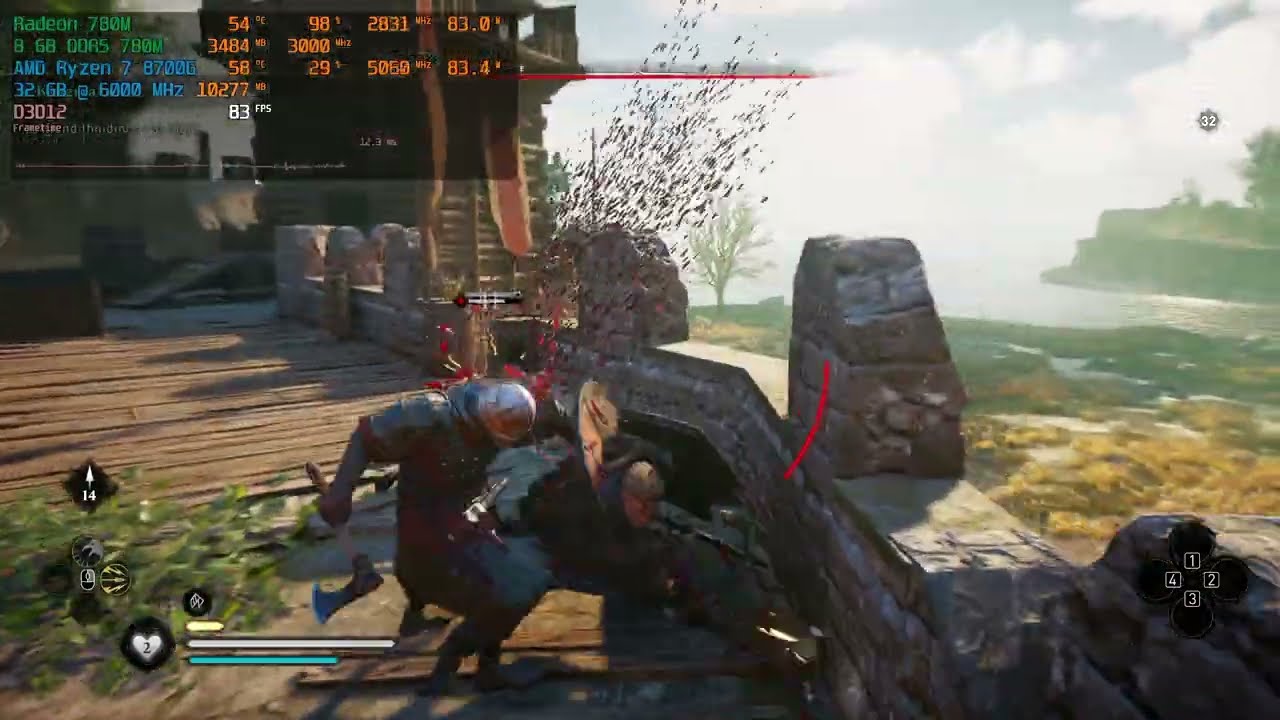 Assassin&rsquo;s Creed Valhalla - Radeon 780M + Ryzen 7 8700G | 1080P | MED Settings