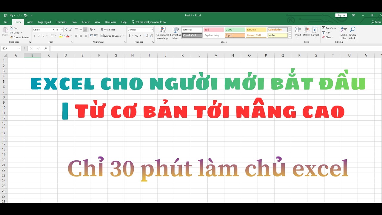 Học Excel Cơ Bản Cho Người Mới Bắt Đầu Từ A Đến Z | Tự Học Excel Từ Con Số 0 (Phần 1)
