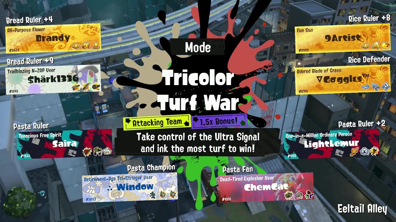 Bread vs. Rice vs. Pasta | Tricolor Turf War Battles | Splatoon 3