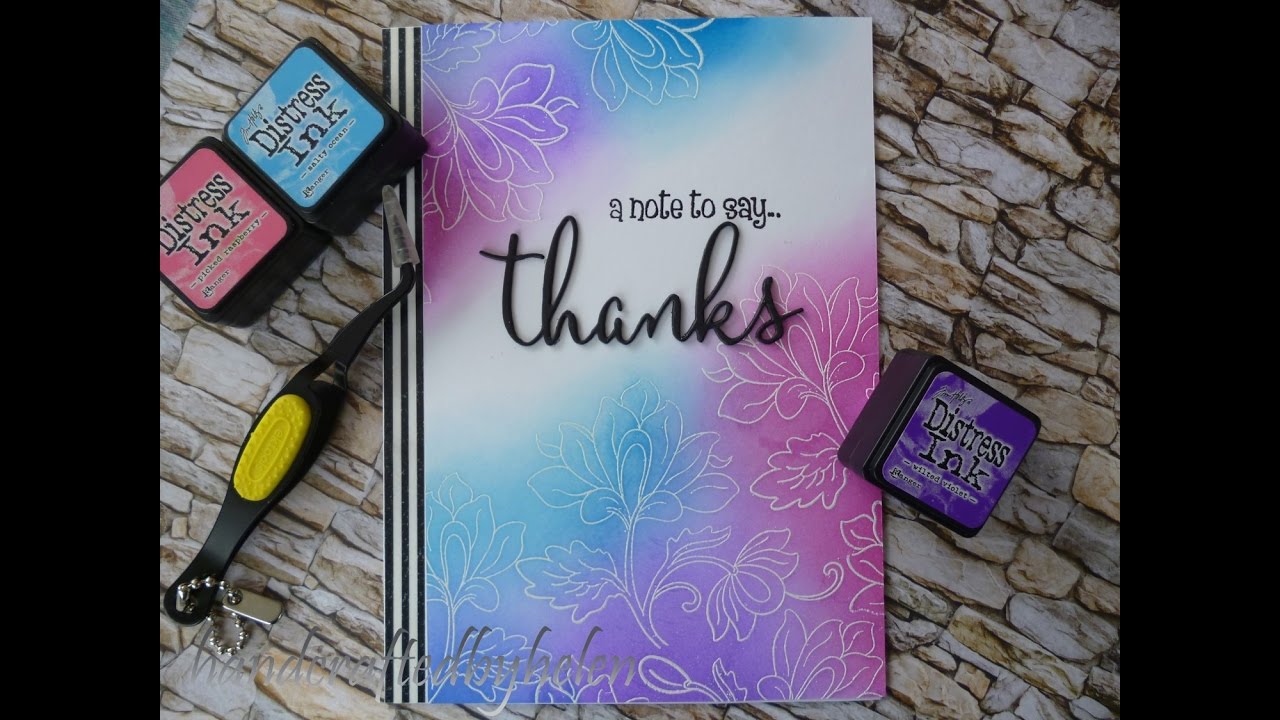 Emboss resist blended Persian Motif card