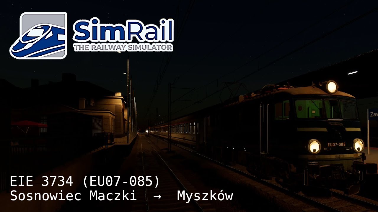 SimRail: EIE 3734 (EU07-085) Kraków Mydlniki → Poznan Glówny (18.01.2026)