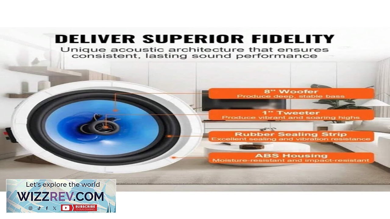 Home Audio System Style VEVOR 2 PCs 8 Inch In Ceiling Speakers